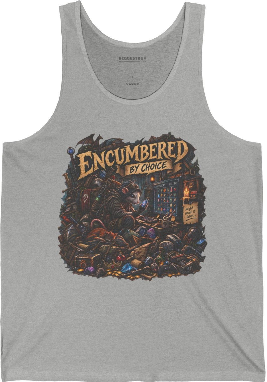 Choice Overload - Jersey Tank Top in Athletic Heather, front view