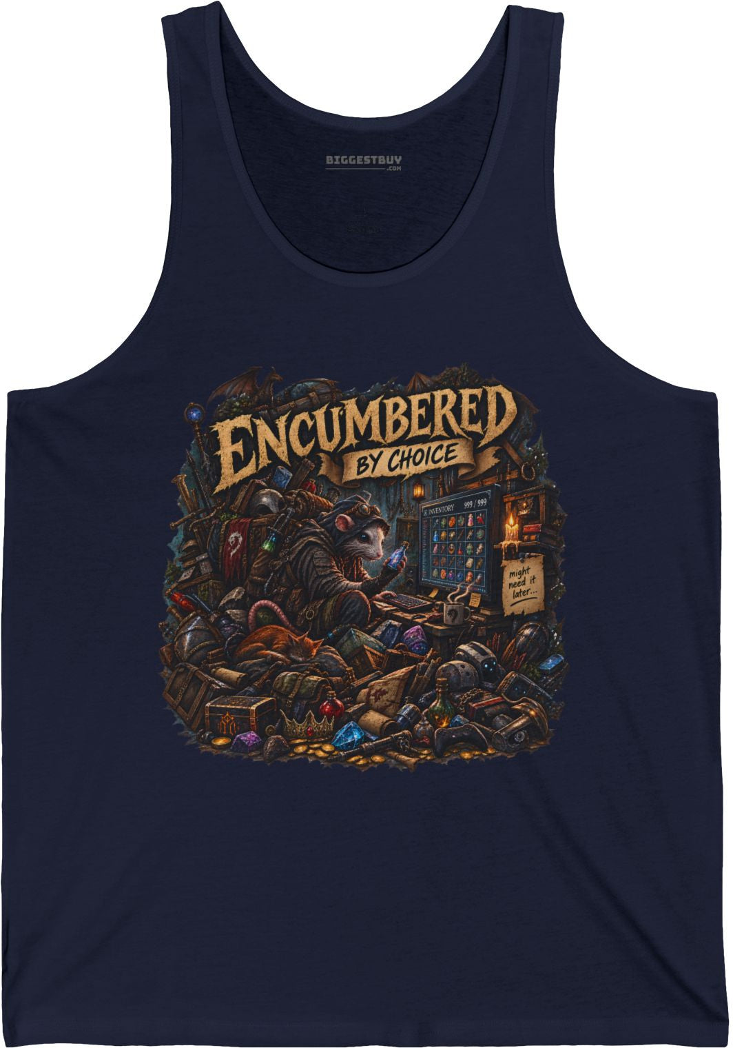 Choice Overload - Jersey Tank Top in Navy, front view