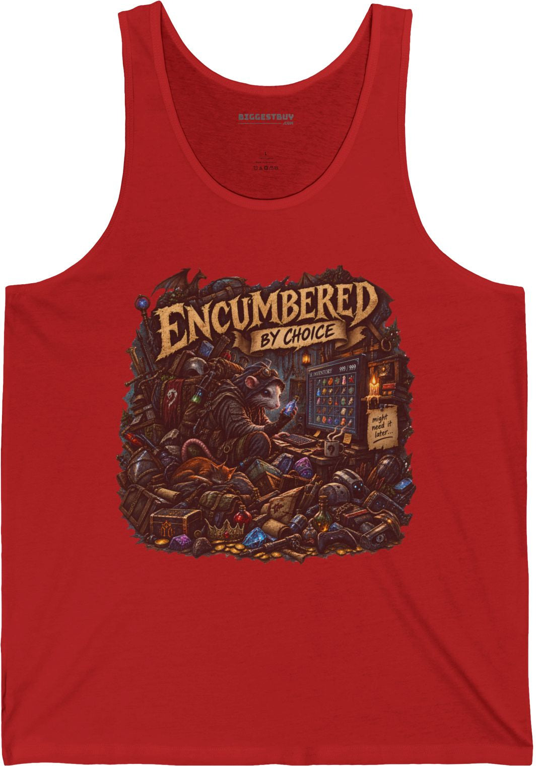 Choice Overload - Jersey Tank Top in Red, front view