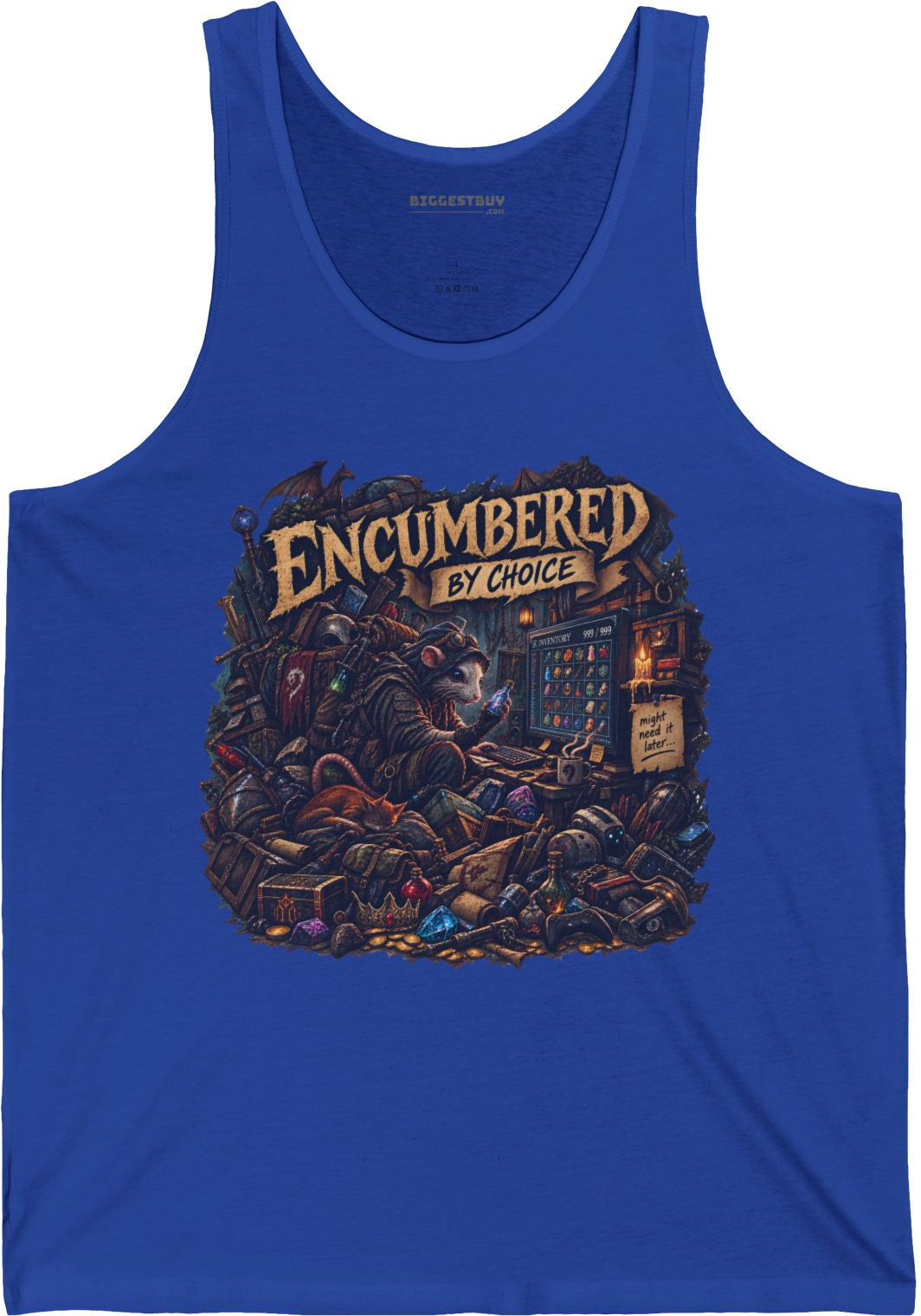 Choice Overload - Jersey Tank Top in True Royal, front view