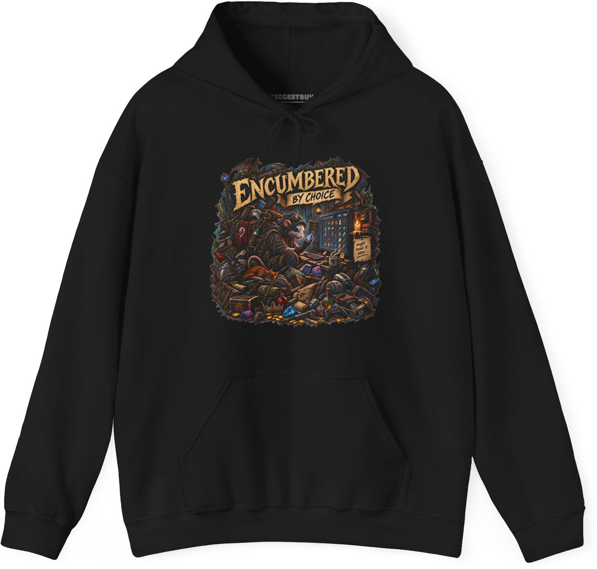 Choice Overload - Pullover Hoodie in Black, front view
