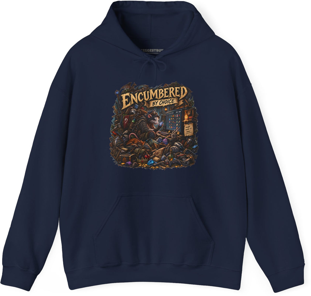 Choice Overload - Pullover Hoodie in Navy, front view