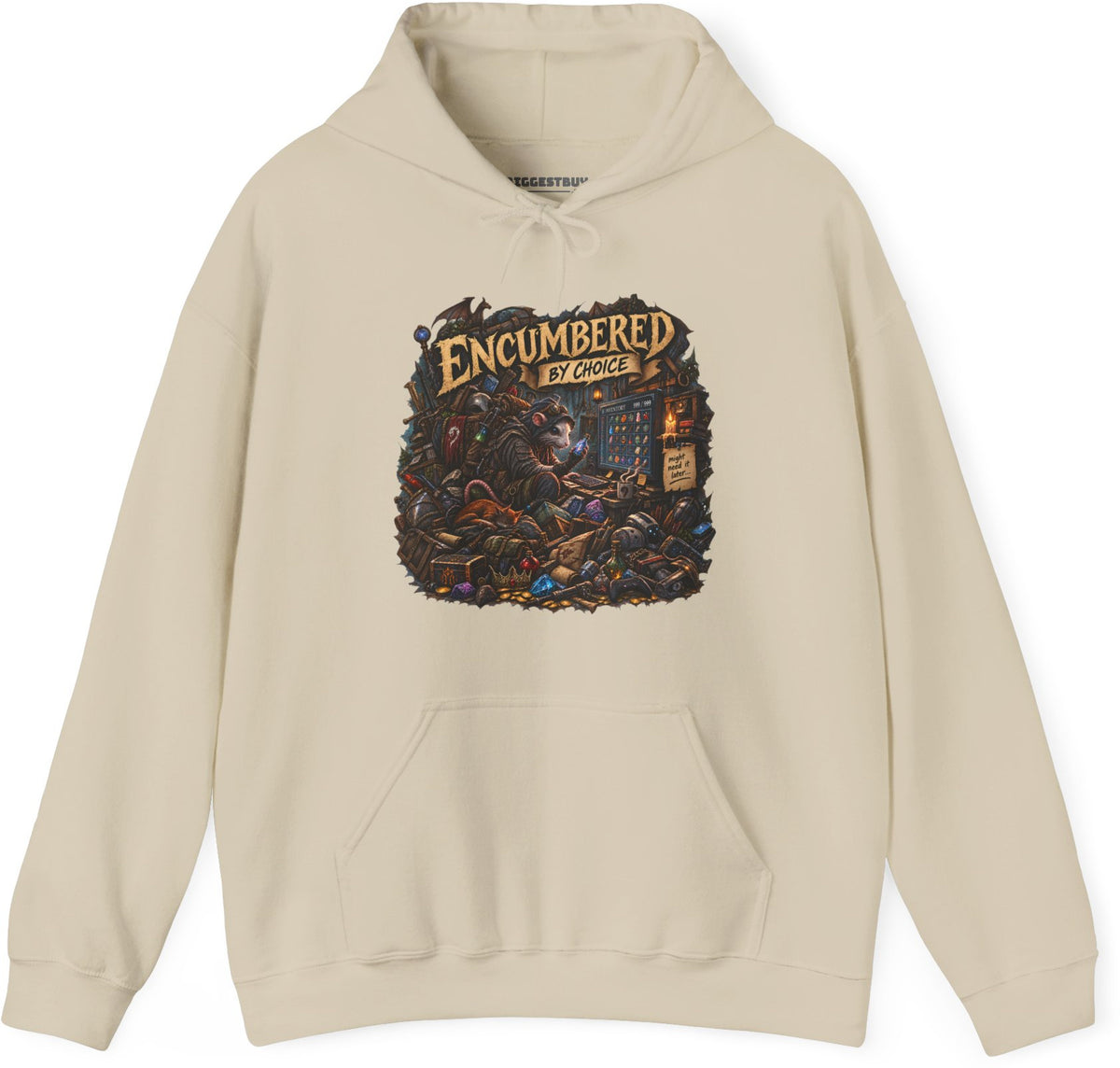 Choice Overload - Pullover Hoodie in Sand, front view