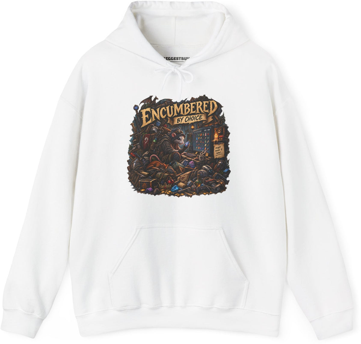 Choice Overload - Pullover Hoodie in White, front view