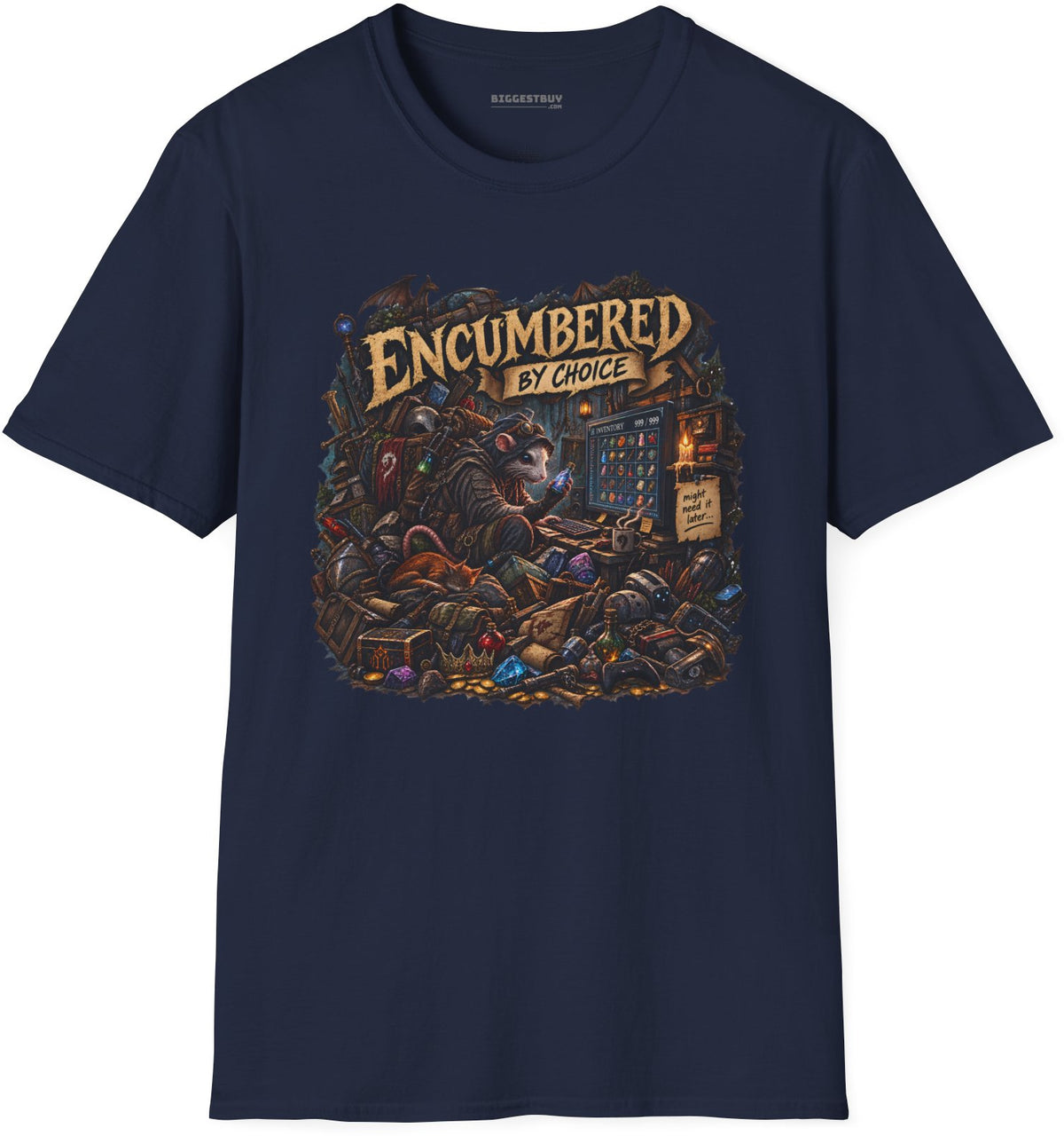 Choice Overload - Softstyle T-Shirt in Navy, front view