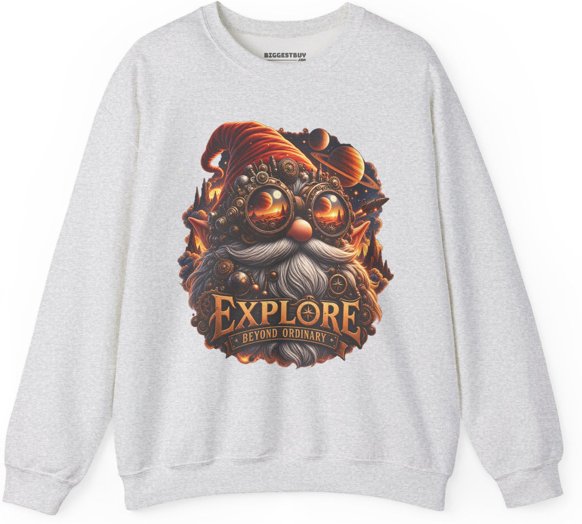 Clockwork Explorer - Crewneck Sweatshirt in Ash, front view