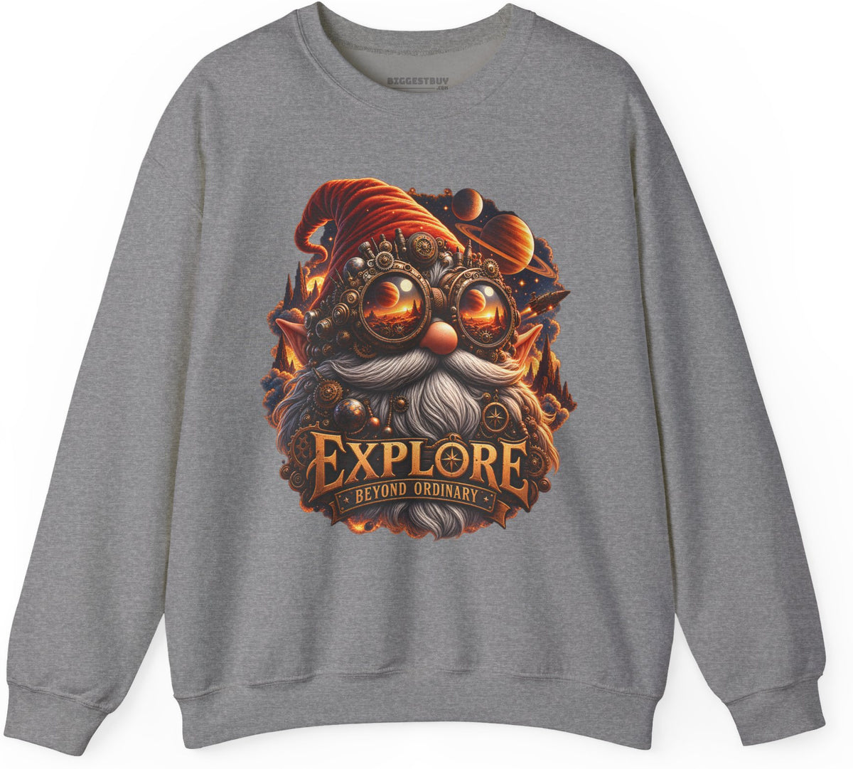 Clockwork Explorer - Crewneck Sweatshirt in Graphite Heather, front view