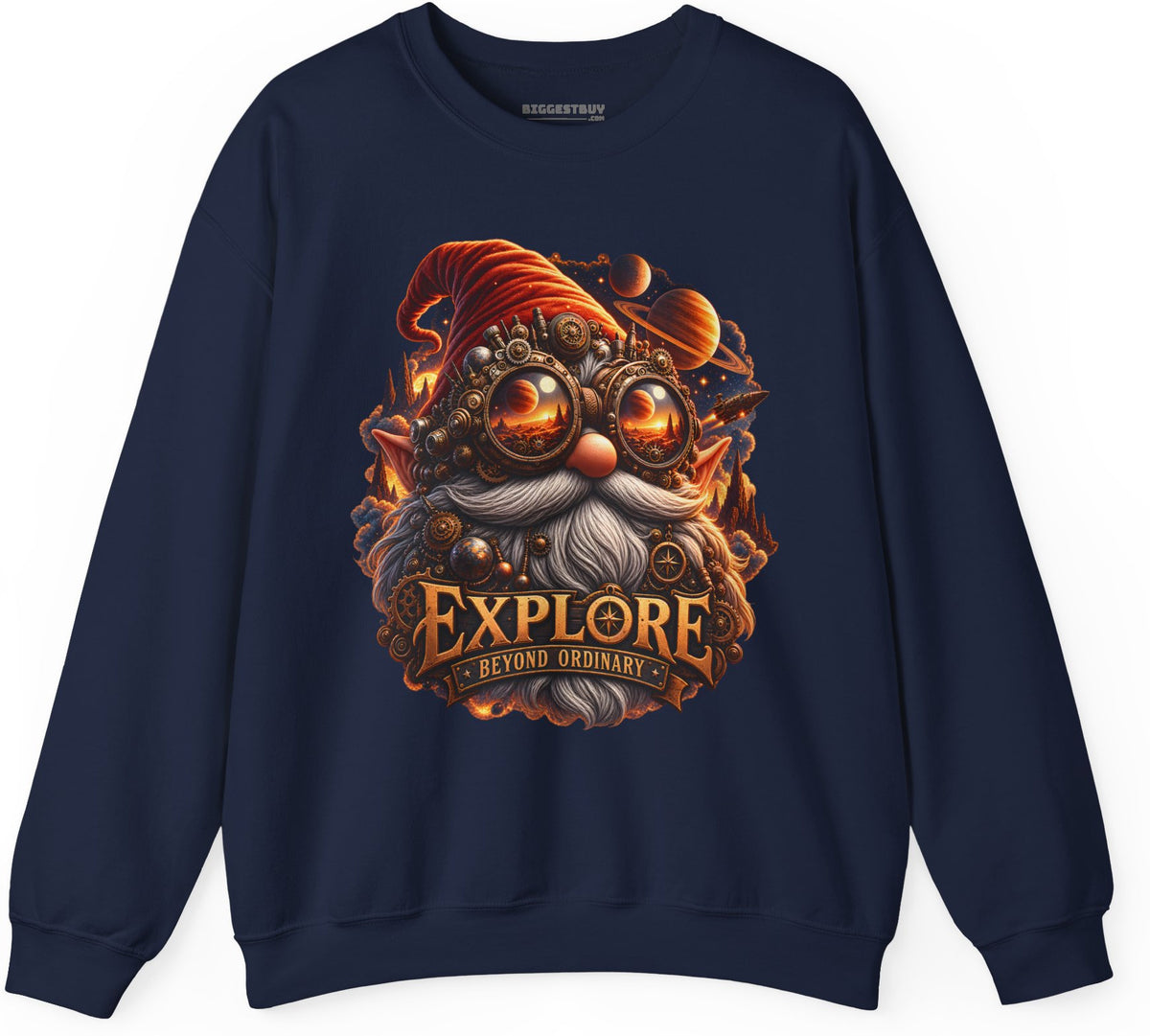 Clockwork Explorer - Crewneck Sweatshirt in Navy, front view