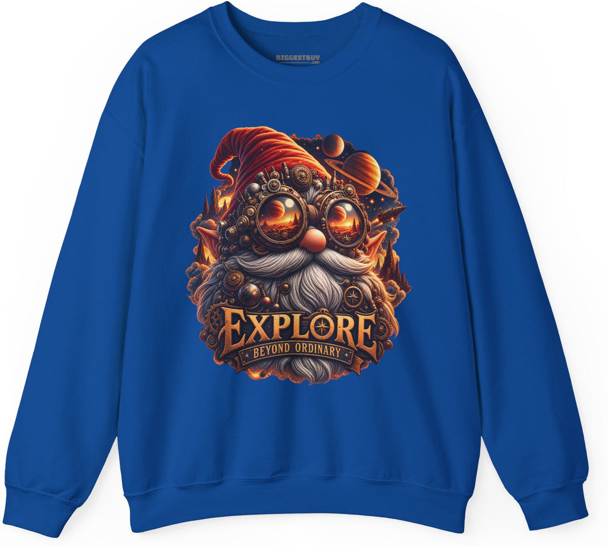 Clockwork Explorer - Crewneck Sweatshirt in Royal, front view