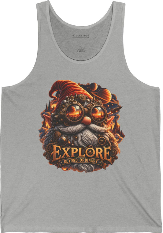 Clockwork Explorer - Jersey Tank Top in Athletic Heather, front view