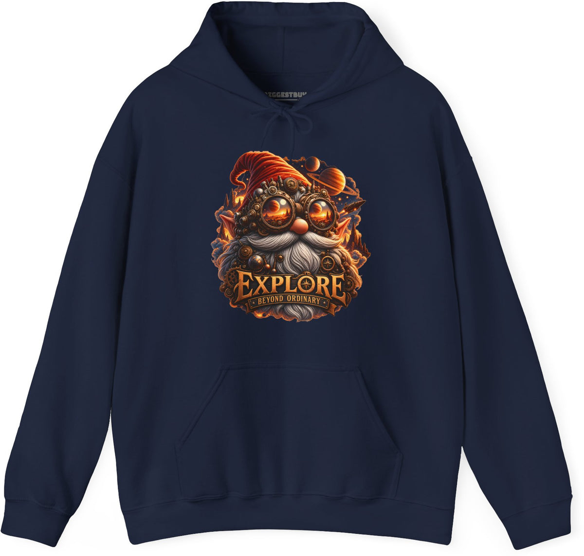 Clockwork Explorer - Pullover Hoodie in Navy, front view