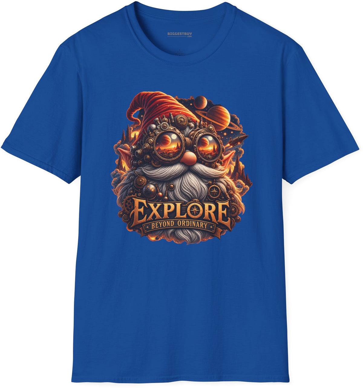Clockwork Explorer - Softstyle T-Shirt in Royal, front view