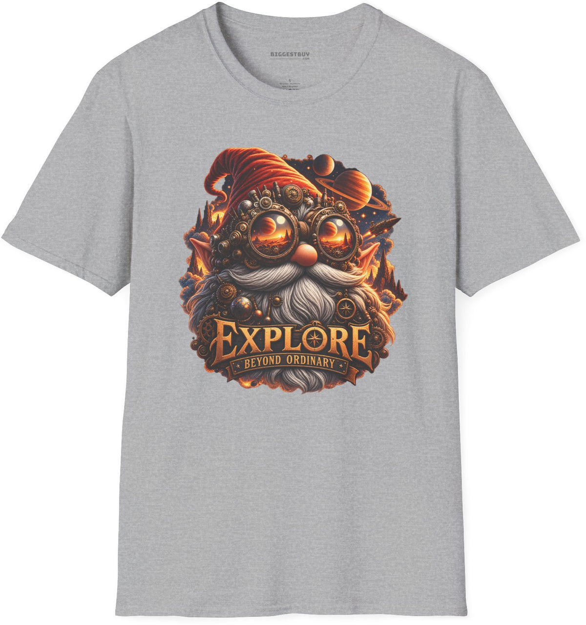 Clockwork Explorer - Softstyle T-Shirt in Sport Grey, front view