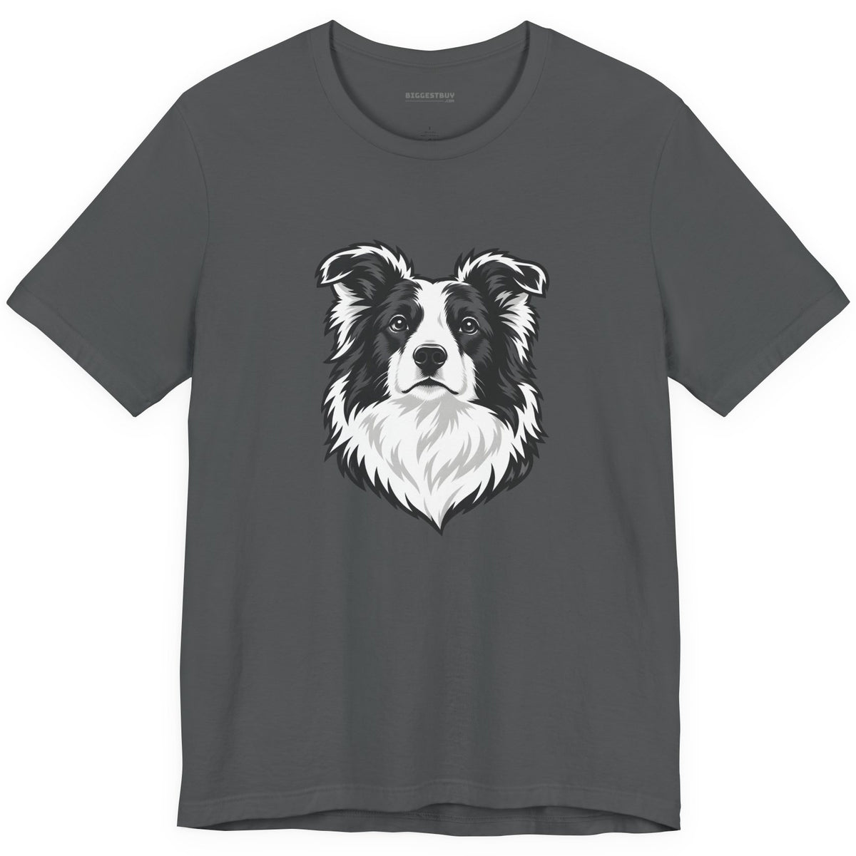 Collie Crest - Classic Jersey Tee in Asphalt, front view