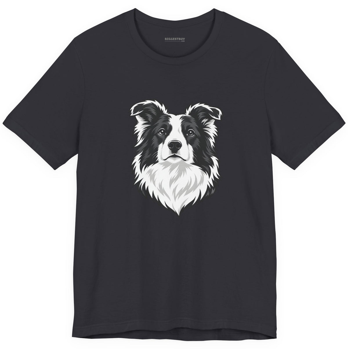 Collie Crest - Classic Jersey Tee in Dark Grey, front view