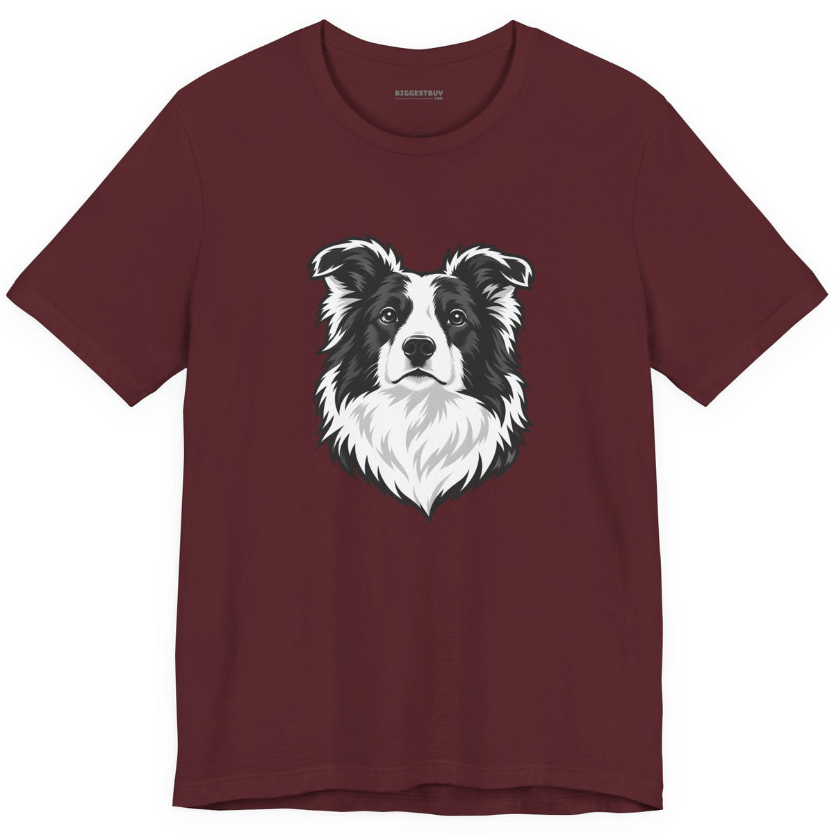 Collie Crest - Classic Jersey Tee in Maroon, front view