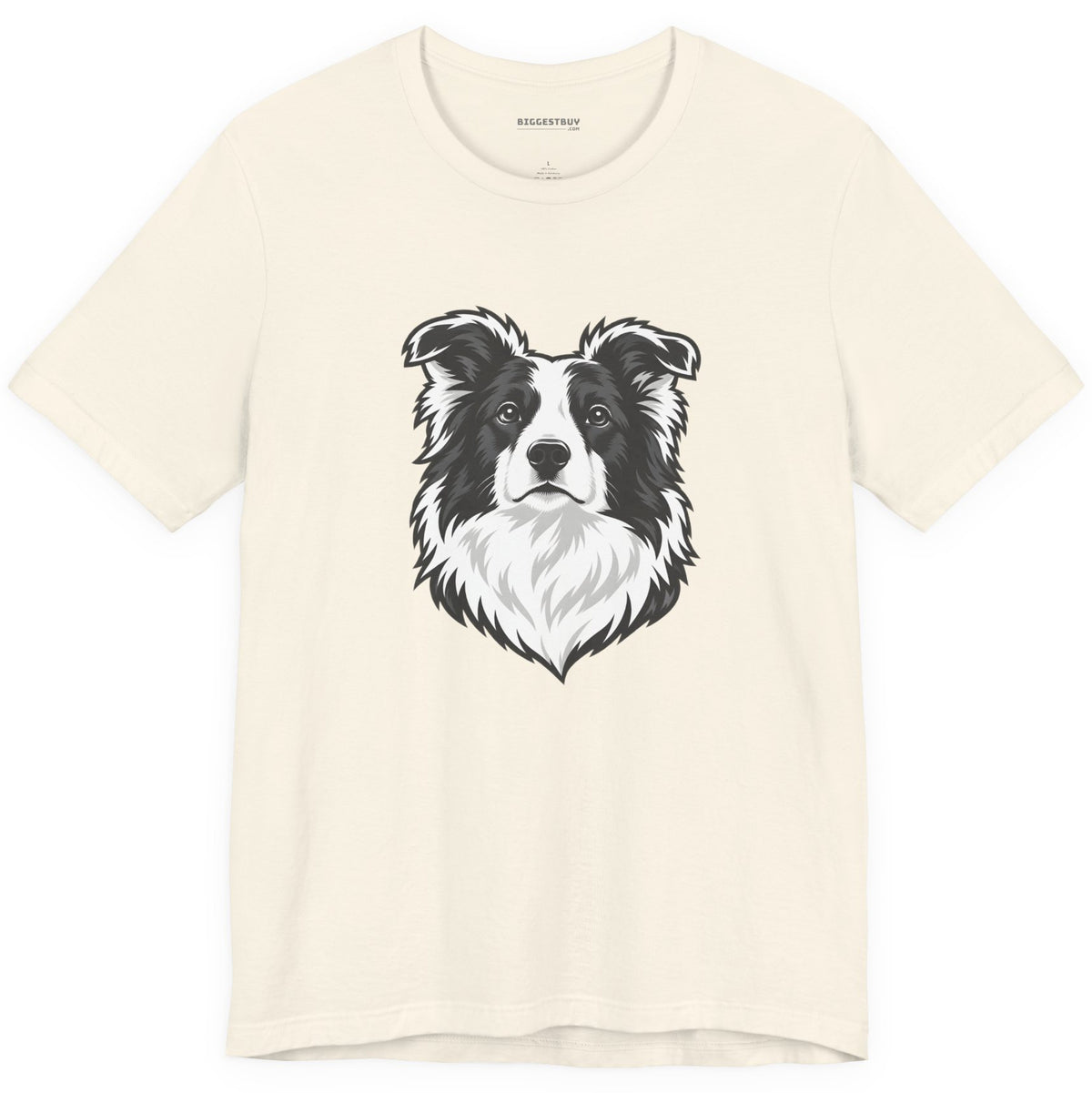 Collie Crest - Classic Jersey Tee in Natural, front view