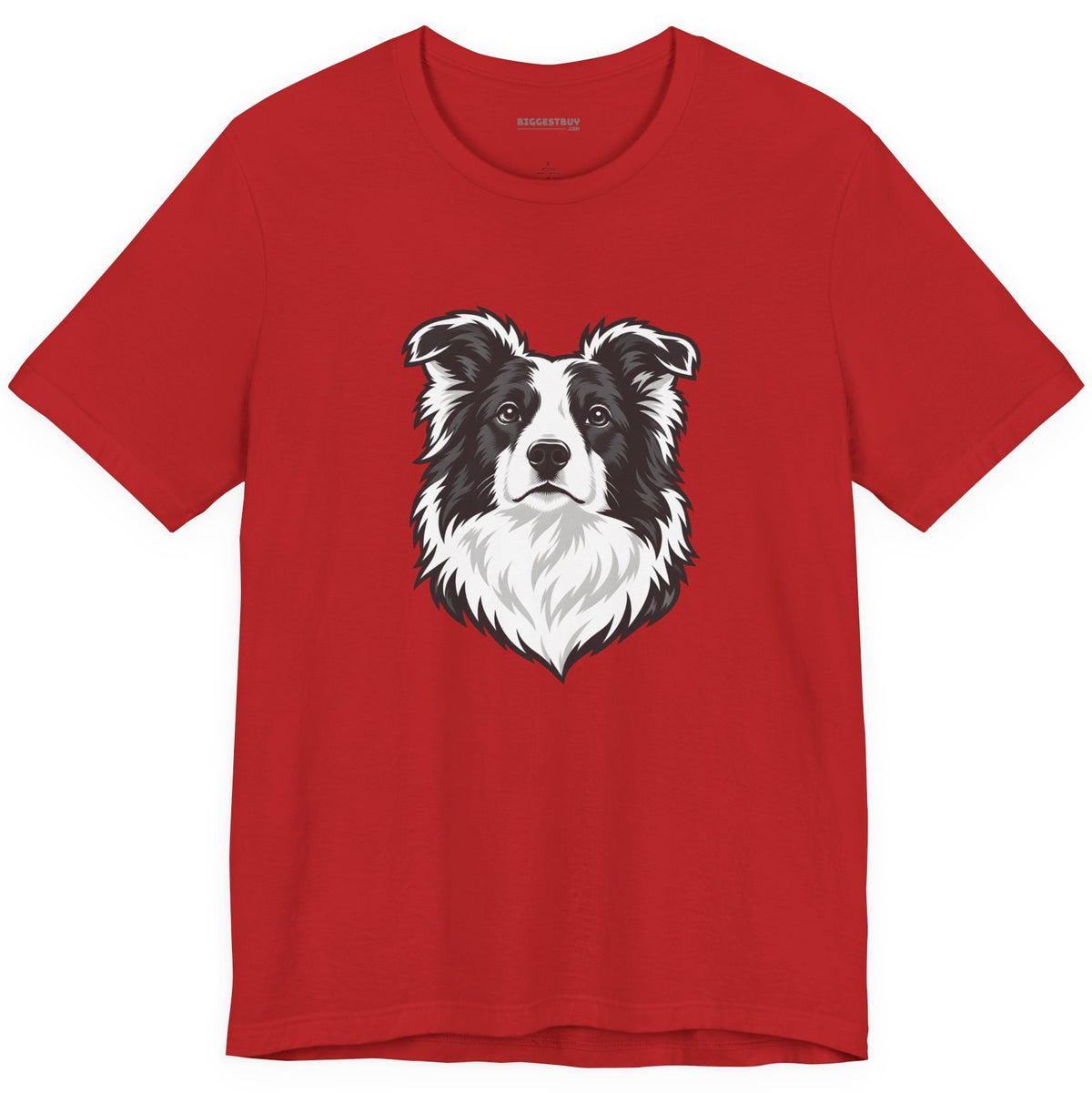 Collie Crest - Classic Jersey Tee in Red, front view