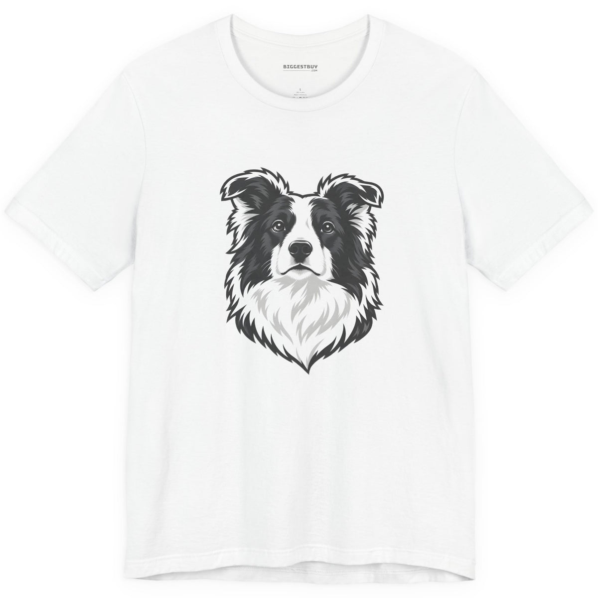 Collie Crest - Classic Jersey Tee in White, front view