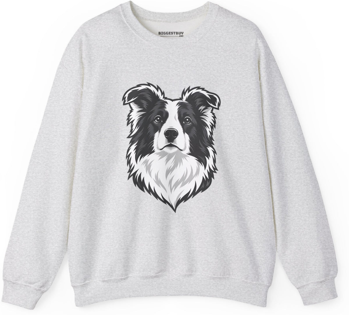 Collie Crest - Crewneck Sweatshirt in Ash, front view