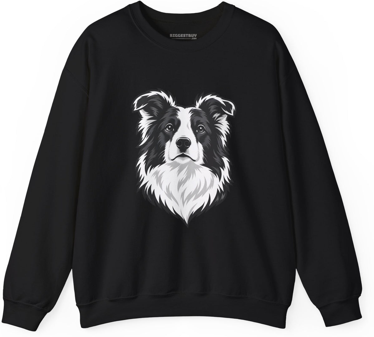 Collie Crest - Crewneck Sweatshirt in Black, front view