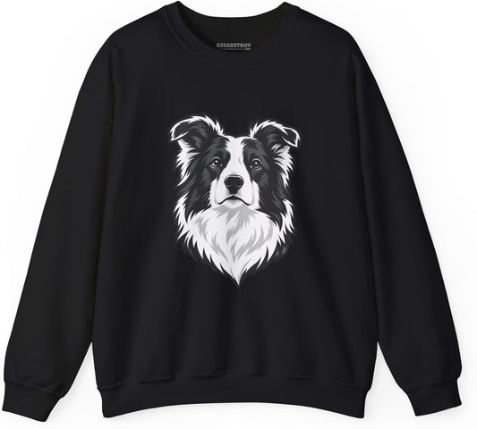 Collie Crest - Crewneck Sweatshirt in Black, front view