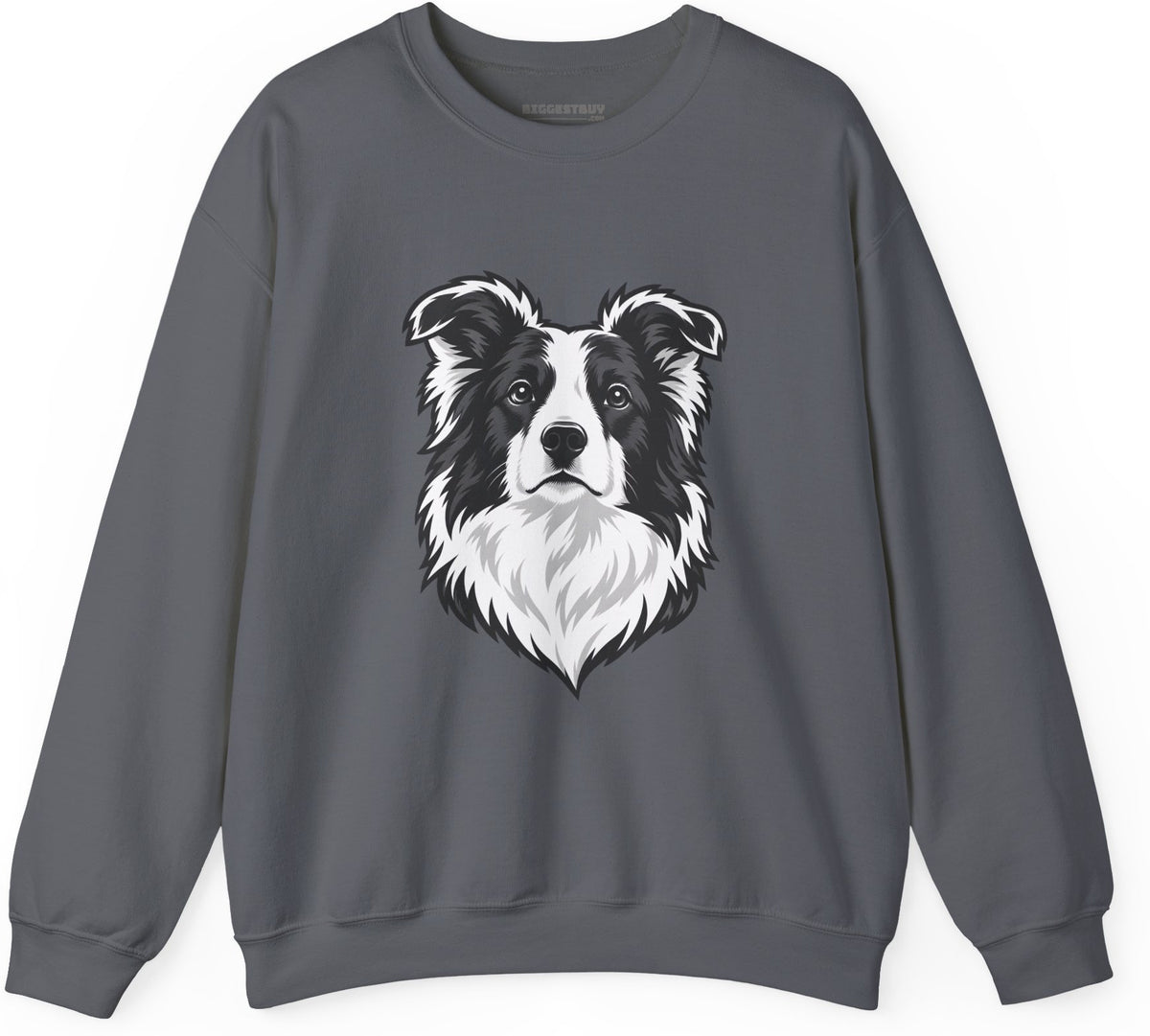Collie Crest - Crewneck Sweatshirt in Charcoal, front view