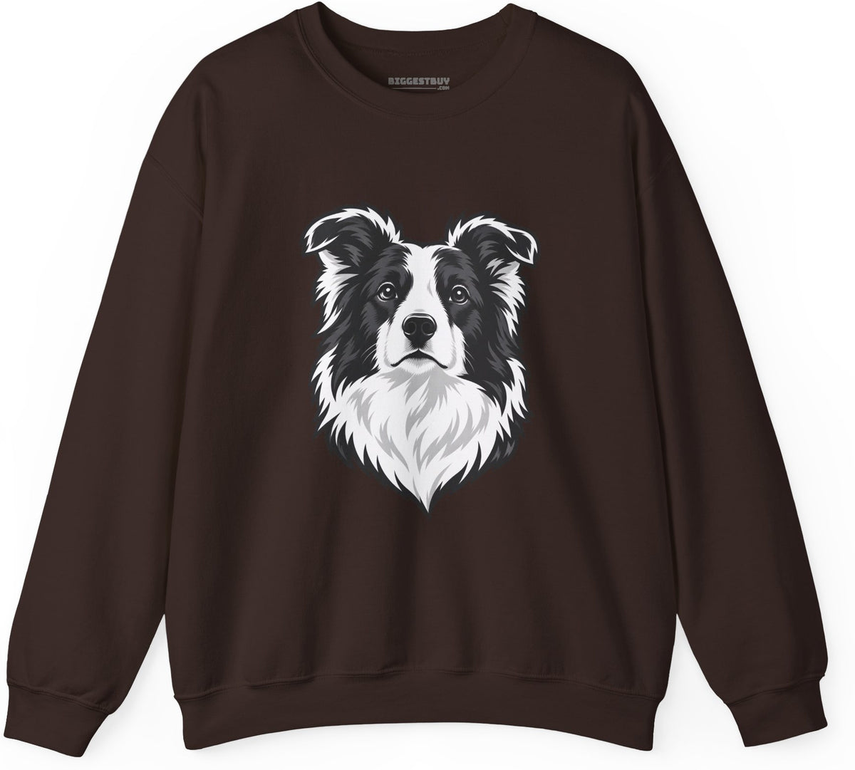 Collie Crest - Crewneck Sweatshirt in Dark Chocolate, front view