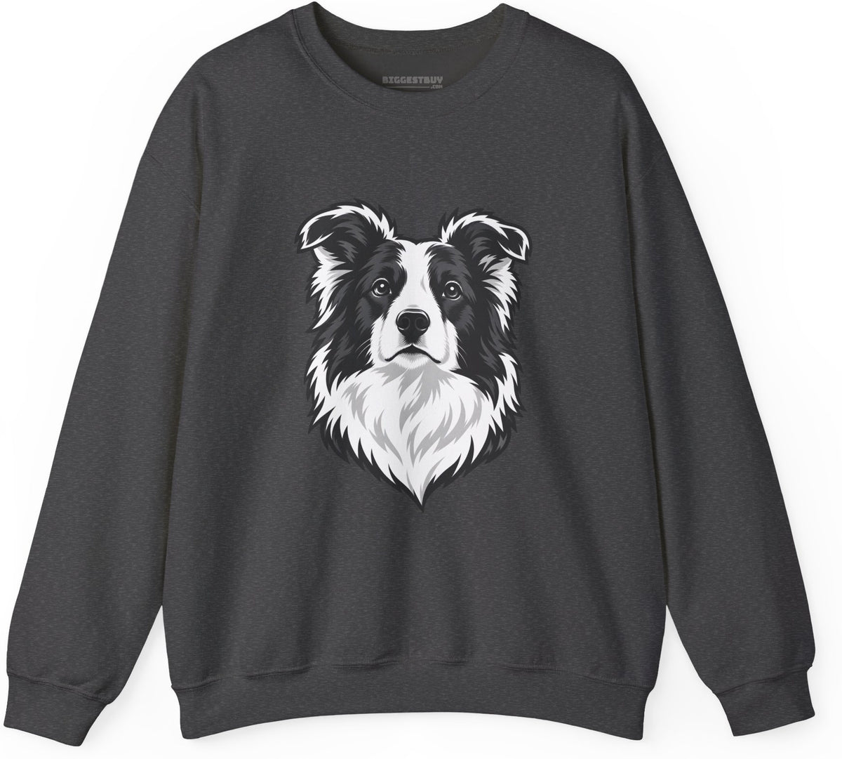 Collie Crest - Crewneck Sweatshirt in Dark Heather, front view