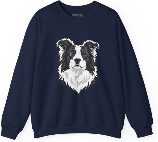 Collie Crest - Crewneck Sweatshirt in Navy, front view