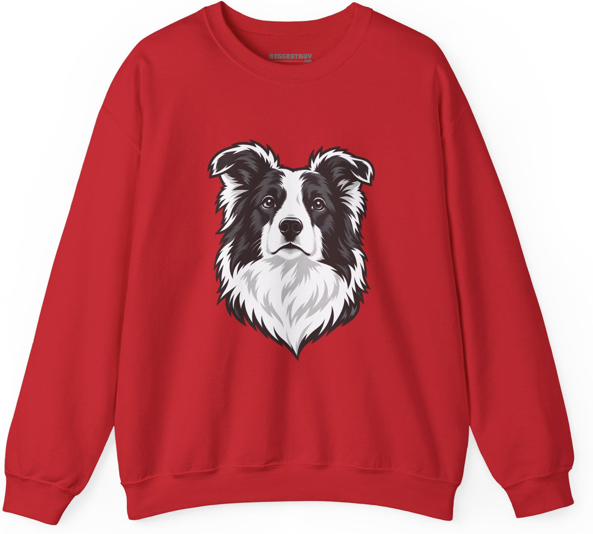 Collie Crest - Crewneck Sweatshirt in Red, front view