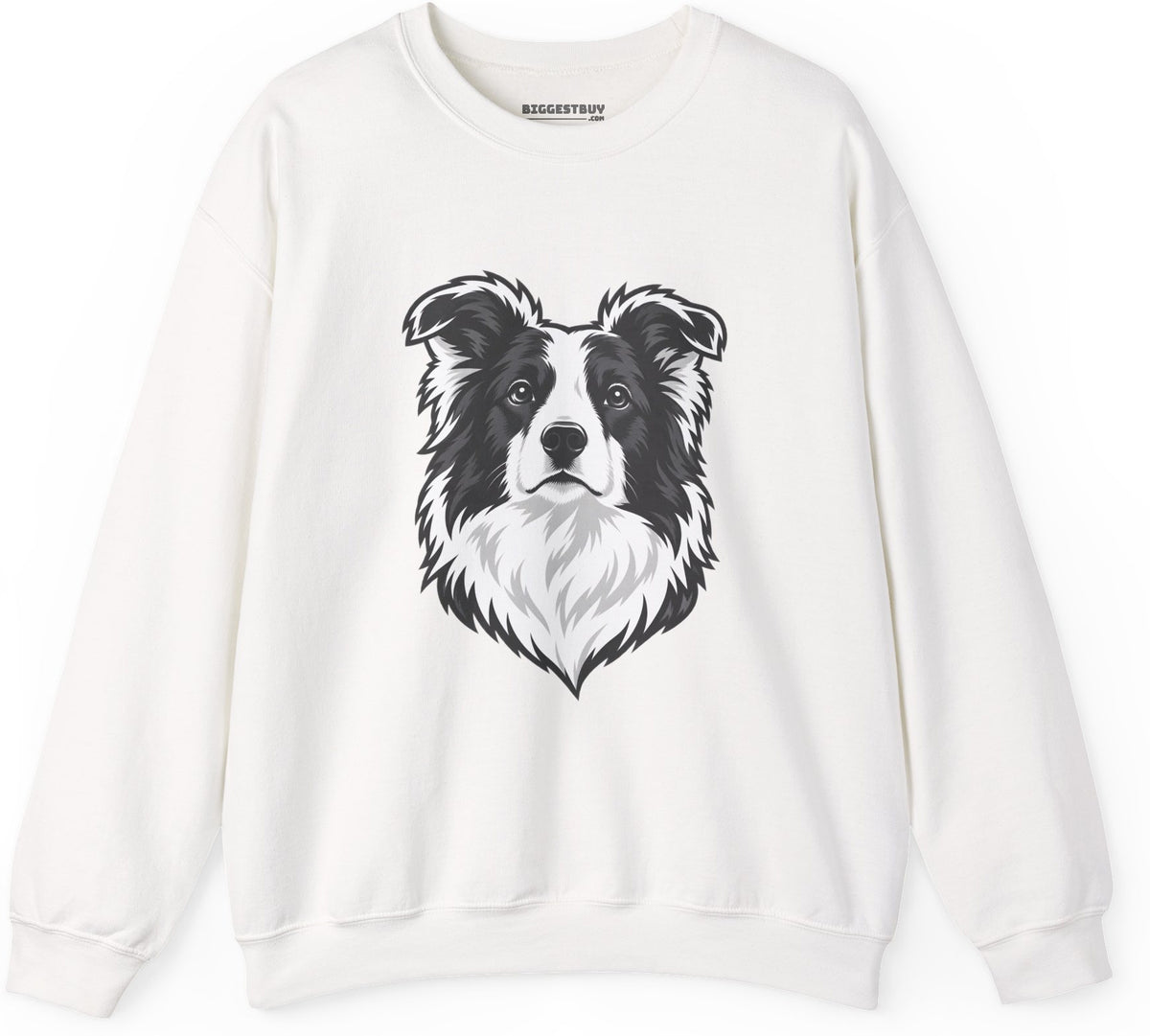 Collie Crest - Crewneck Sweatshirt in White, front view