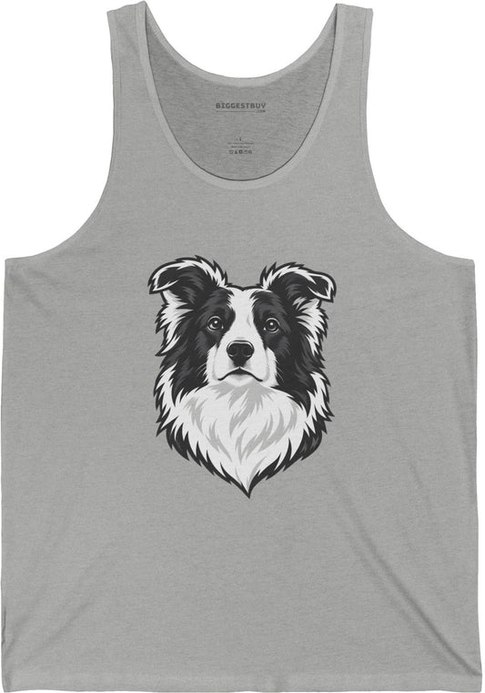 Collie Crest - Jersey Tank Top in Athletic Heather, front view