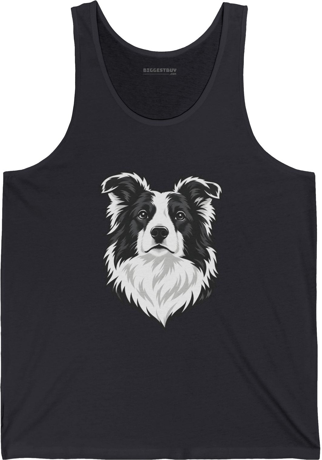 Collie Crest - Jersey Tank Top in Dark Grey, front view