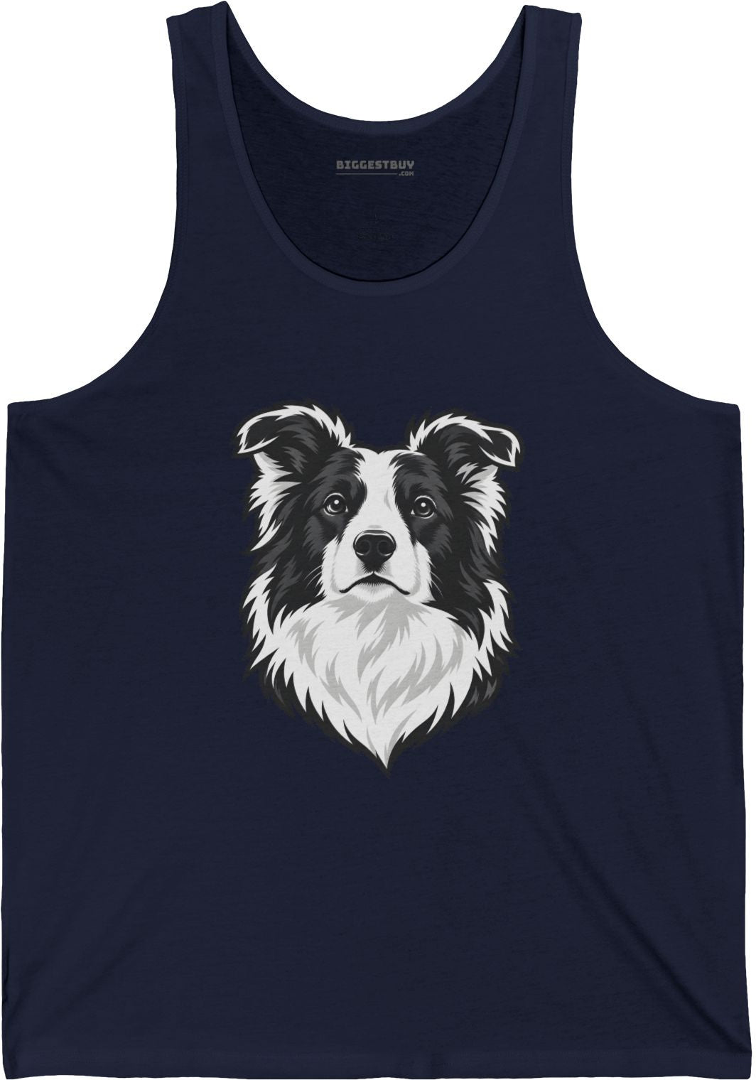 Collie Crest - Jersey Tank Top in Navy, front view