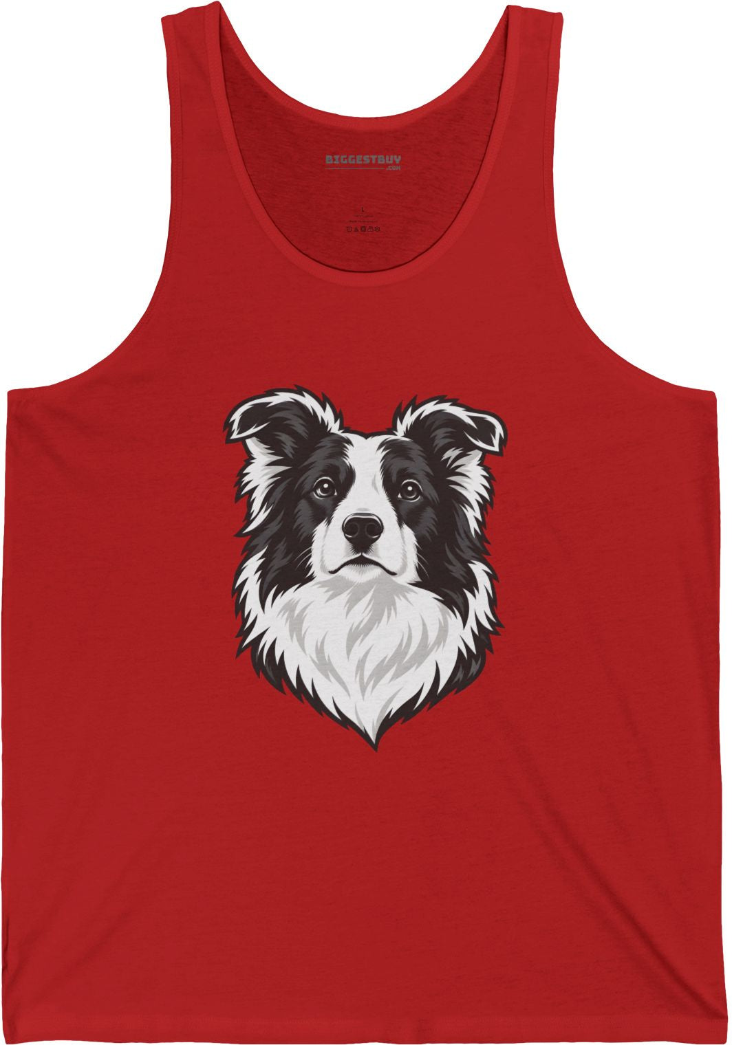 Collie Crest - Jersey Tank Top in Red, front view