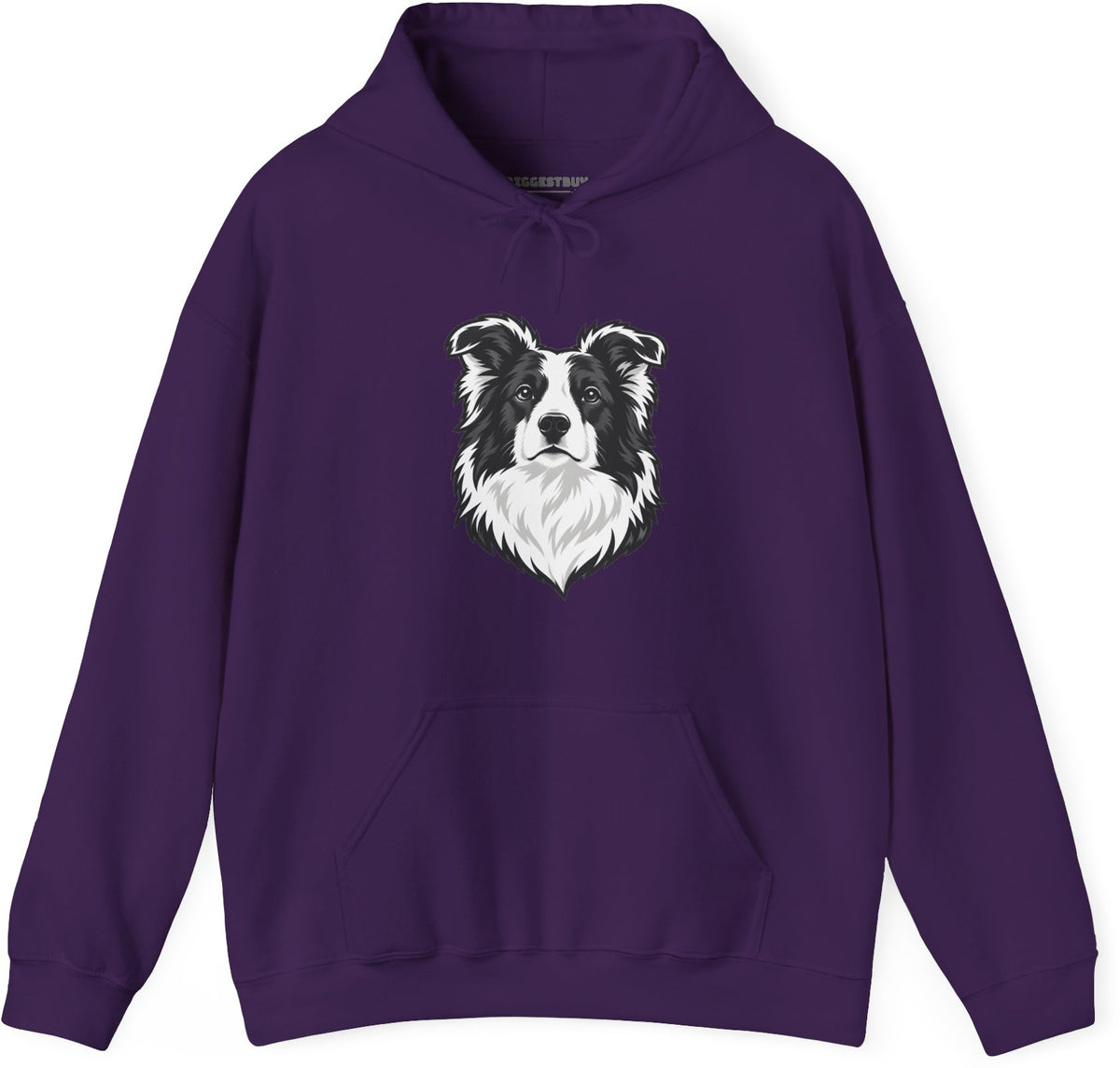 Collie Crest - Pullover Hoodie in Purple, front view