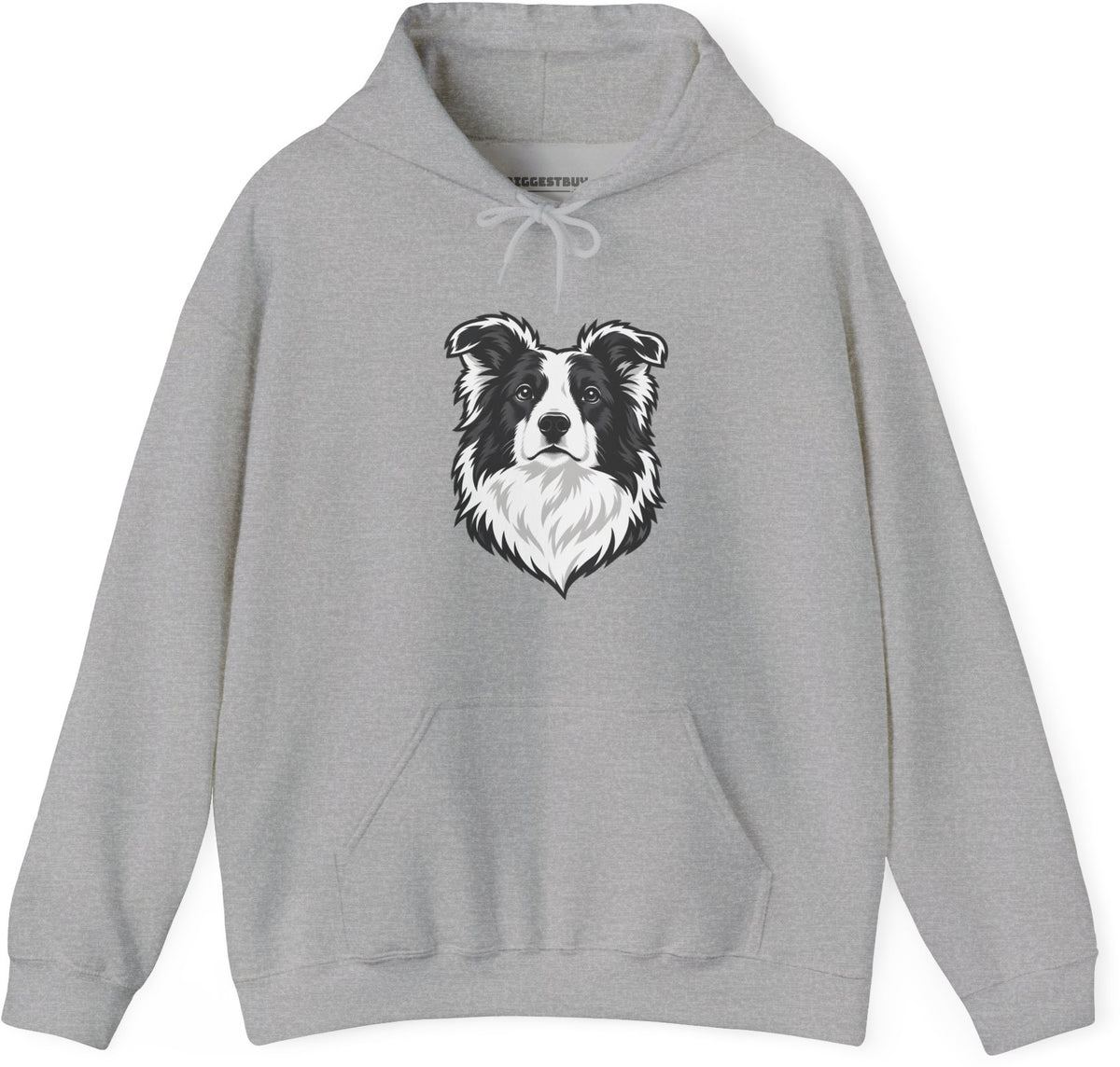 Collie Crest - Pullover Hoodie in Sport Grey, front view