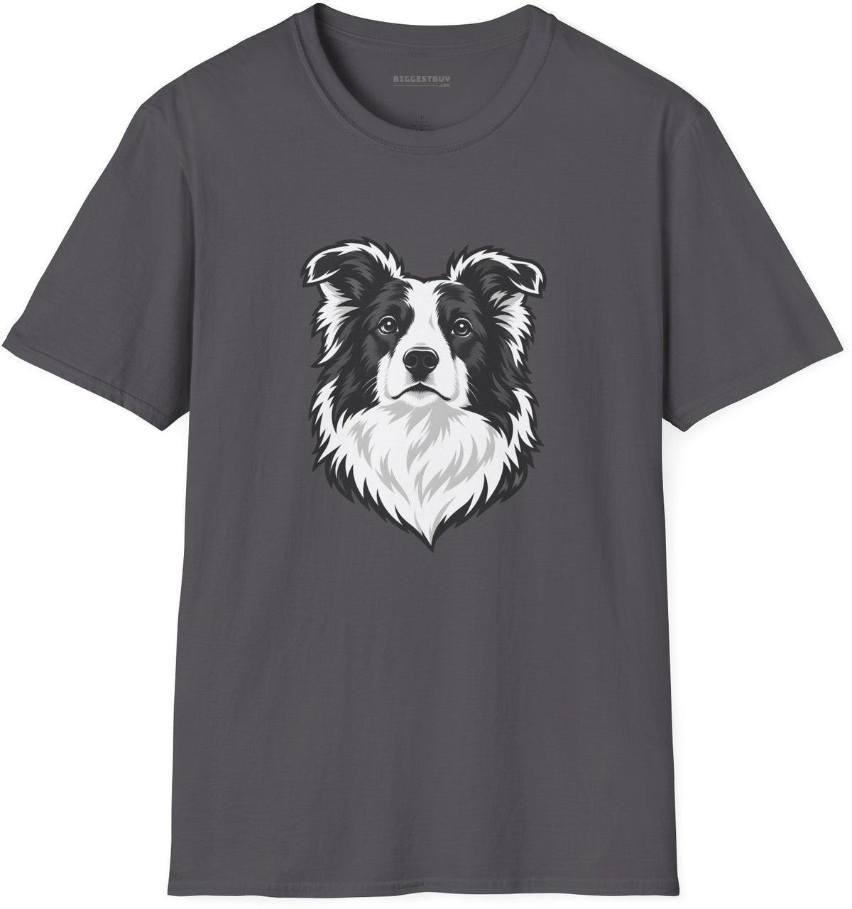 Collie Crest - Softstyle T-Shirt in Charcoal, front view