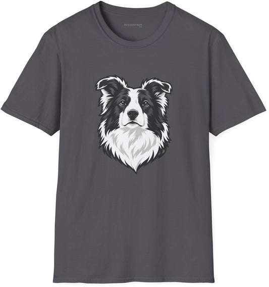 Collie Crest - Softstyle T-Shirt in Charcoal, front view