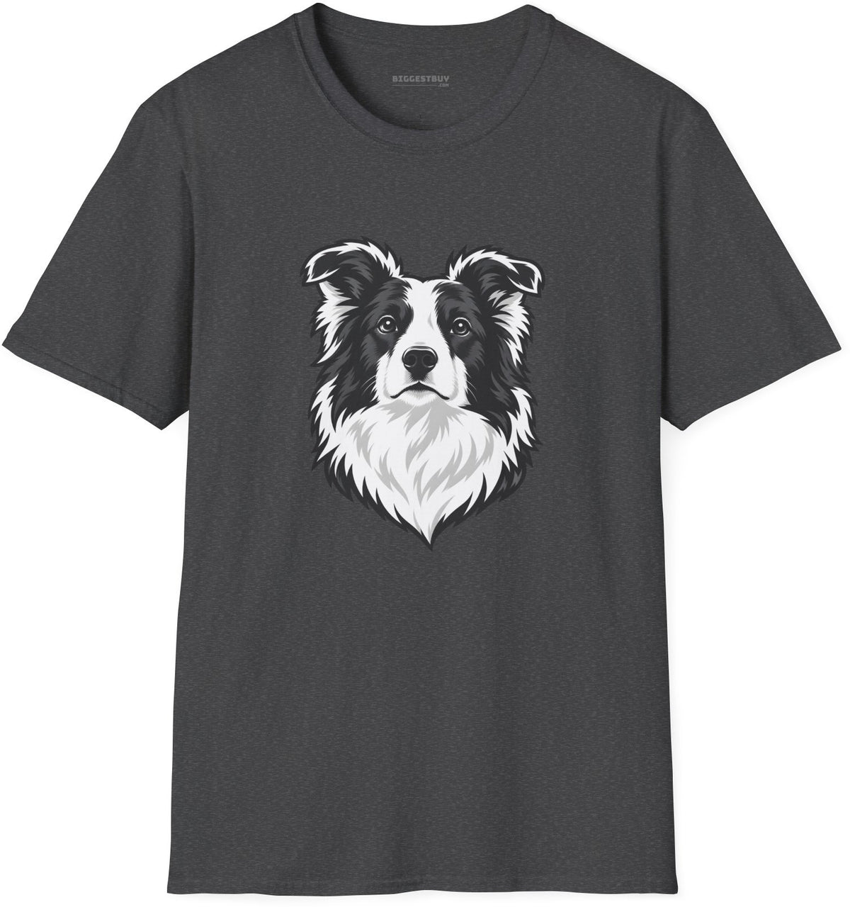 Collie Crest - Softstyle T-Shirt in Dark Heather, front view