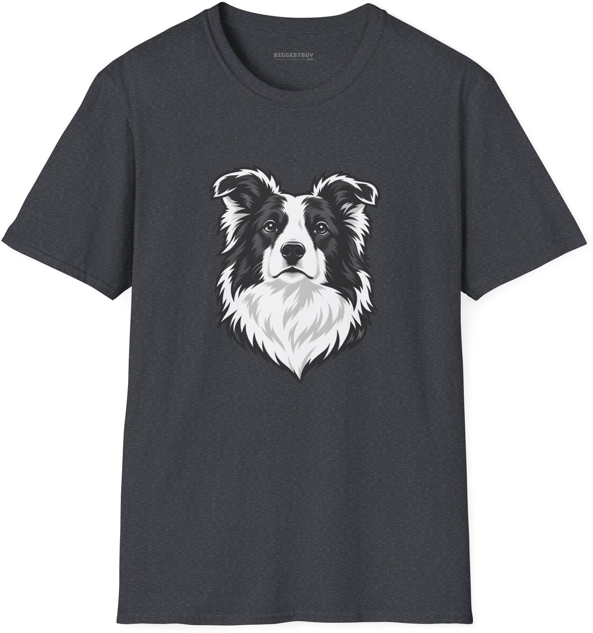 Collie Crest - Softstyle T-Shirt in Dark Heather Grey, front view