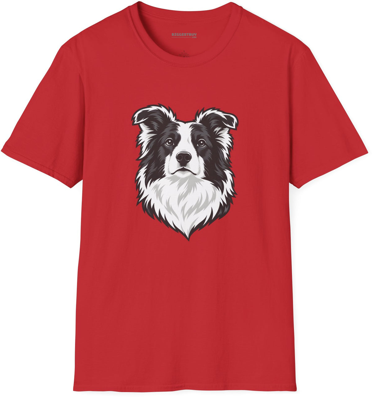 Collie Crest - Softstyle T-Shirt in Red, front view