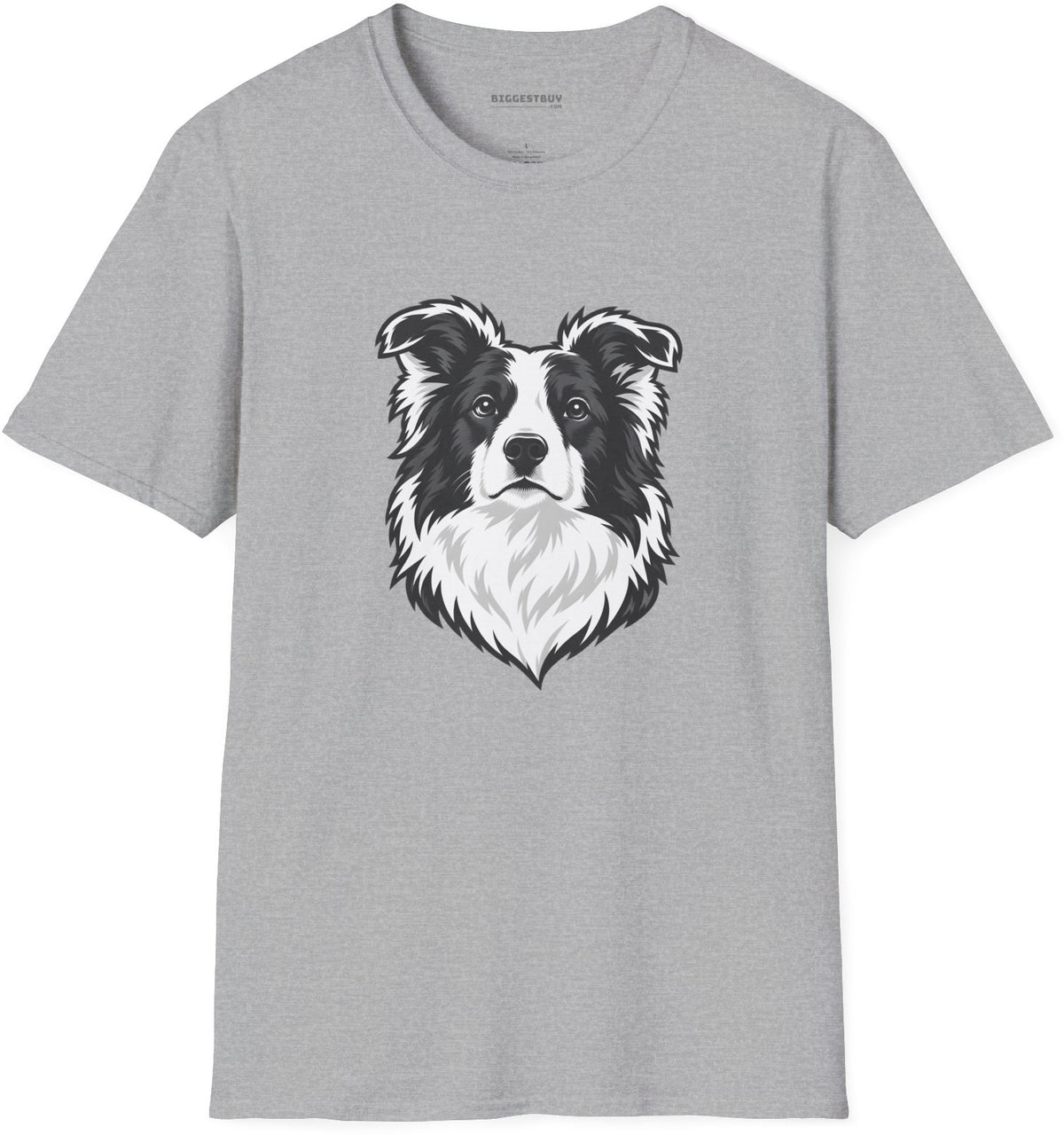 Collie Crest - Softstyle T-Shirt in Sport Grey, front view