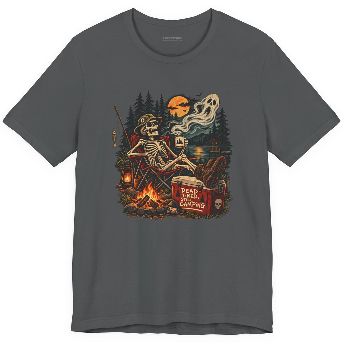 Dead Tired - Classic Jersey Tee in Asphalt, front view