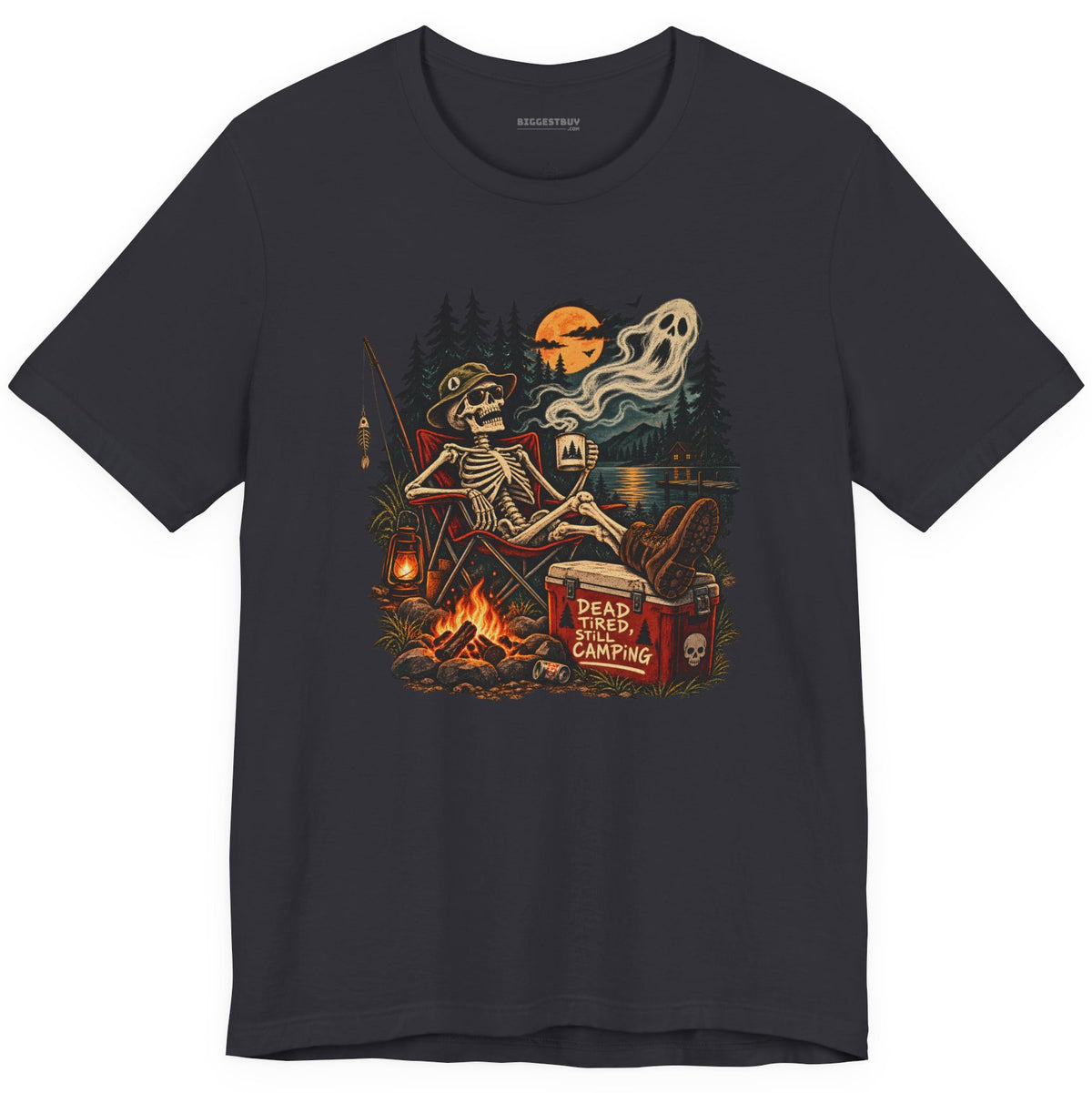 Dead Tired - Classic Jersey Tee in Dark Grey, front view