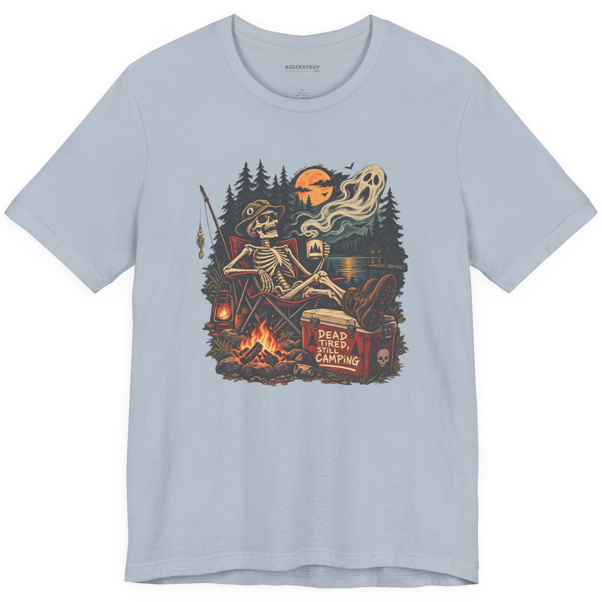 Dead Tired - Classic Jersey Tee in Light Blue, front view