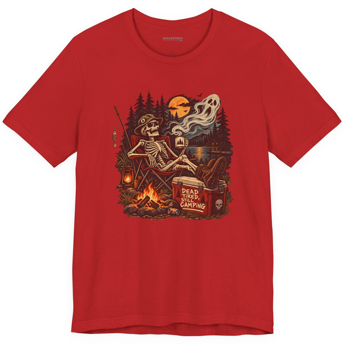 Dead Tired - Classic Jersey Tee in Red, front view