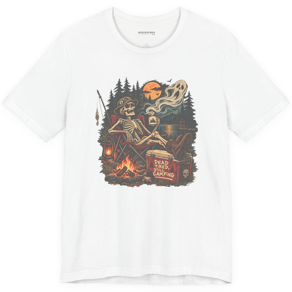 Dead Tired - Classic Jersey Tee in White, front view