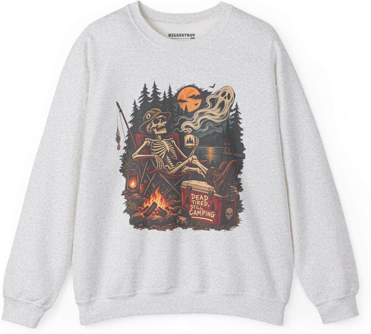 Dead Tired - Crewneck Sweatshirt in Ash, front view